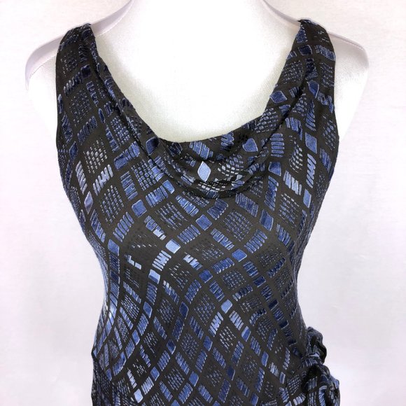 Alfani gray and blue diamond print top - Picture 2 of 7